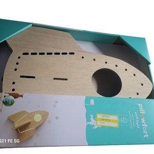 Pillowfort wood fished rocket wall light